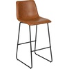 image:imageFlash Furniture Reagan 24 LeatherSoft Counter Height Stools with Footrest MidCentury Modern Bucket Style Dining Chairs Set of 2 Light GrayLight Brown