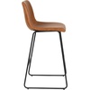 image:imageFlash Furniture Reagan 24 LeatherSoft Counter Height Stools with Footrest MidCentury Modern Bucket Style Dining Chairs Set of 2 Light GrayLight Brown