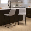 image:imageFlash Furniture Reagan 24 LeatherSoft Counter Height Stools with Footrest MidCentury Modern Bucket Style Dining Chairs Set of 2 Light GrayLight Gray