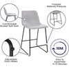 image:imageFlash Furniture Reagan 24 LeatherSoft Counter Height Stools with Footrest MidCentury Modern Bucket Style Dining Chairs Set of 2 Light GrayLight Gray