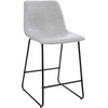 image:imageFlash Furniture Reagan 24 LeatherSoft Counter Height Stools with Footrest MidCentury Modern Bucket Style Dining Chairs Set of 2 Light GrayLight Gray
