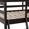 image:imageFlash Furniture Riley Loft Bed Frame with Desk  White Wood Slats  Full Size  Protective Guard Rails amp Ladder  Kids and Teens  Space Saving DesignEspresso