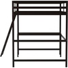 image:imageFlash Furniture Riley Loft Bed Frame with Desk  White Wood Slats  Full Size  Protective Guard Rails amp Ladder  Kids and Teens  Space Saving DesignEspresso