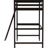 image:imageFlash Furniture Riley Loft Bed Frame with Desk  White Wood Slats  Full Size  Protective Guard Rails amp Ladder  Kids and Teens  Space Saving DesignEspresso