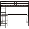 image:imageFlash Furniture Riley Loft Bed Frame with Desk  White Wood Slats  Full Size  Protective Guard Rails amp Ladder  Kids and Teens  Space Saving DesignEspresso