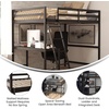 image:imageFlash Furniture Riley Loft Bed Frame with Desk  White Wood Slats  Full Size  Protective Guard Rails amp Ladder  Kids and Teens  Space Saving DesignEspresso