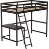 image:imageFlash Furniture Riley Loft Bed Frame with Desk  White Wood Slats  Full Size  Protective Guard Rails amp Ladder  Kids and Teens  Space Saving DesignEspresso