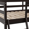 image:imageFlash Furniture Riley Loft Bed Frame with Desk  White Wood Slats  Full Size  Protective Guard Rails amp Ladder  Kids and Teens  Space Saving DesignEspresso