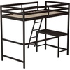 image:imageFlash Furniture Riley Loft Bed Frame with Desk  White Wood Slats  Full Size  Protective Guard Rails amp Ladder  Kids and Teens  Space Saving DesignEspresso