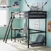 image:imageFlash Furniture Riley Loft Bed Frame with Desk  White Wood Slats  Full Size  Protective Guard Rails amp Ladder  Kids and Teens  Space Saving DesignEspresso