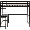 image:imageFlash Furniture Riley Loft Bed Frame with Desk  White Wood Slats  Full Size  Protective Guard Rails amp Ladder  Kids and Teens  Space Saving DesignEspresso