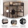 image:imageFlash Furniture Riley Loft Bed Frame with Desk  White Wood Slats  Full Size  Protective Guard Rails amp Ladder  Kids and Teens  Space Saving DesignEspresso