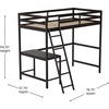 image:imageFlash Furniture Riley Loft Bed Frame with Desk  White Wood Slats  Full Size  Protective Guard Rails amp Ladder  Kids and Teens  Space Saving DesignEspresso
