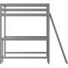 image:imageFlash Furniture Riley Loft Bed Frame with Desk  White Wood Slats  Full Size  Protective Guard Rails amp Ladder  Kids and Teens  Space Saving DesignLight Gray