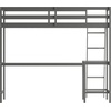 image:imageFlash Furniture Riley Loft Bed Frame with Desk  White Wood Slats  Full Size  Protective Guard Rails amp Ladder  Kids and Teens  Space Saving DesignLight Gray