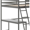image:imageFlash Furniture Riley Loft Bed Frame with Desk  White Wood Slats  Full Size  Protective Guard Rails amp Ladder  Kids and Teens  Space Saving DesignLight Gray