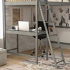 image:imageFlash Furniture Riley Loft Bed Frame with Desk  White Wood Slats  Full Size  Protective Guard Rails amp Ladder  Kids and Teens  Space Saving DesignLight Gray