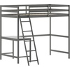 image:imageFlash Furniture Riley Loft Bed Frame with Desk  White Wood Slats  Full Size  Protective Guard Rails amp Ladder  Kids and Teens  Space Saving DesignLight Gray