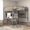 image:imageFlash Furniture Riley Loft Bed Frame with Desk  White Wood Slats  Full Size  Protective Guard Rails amp Ladder  Kids and Teens  Space Saving DesignLight Gray