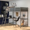 image:imageFlash Furniture Riley Loft Bed Frame with Desk  White Wood Slats  Full Size  Protective Guard Rails amp Ladder  Kids and Teens  Space Saving DesignLight Gray