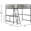 image:imageFlash Furniture Riley Loft Bed Frame with Desk  White Wood Slats  Full Size  Protective Guard Rails amp Ladder  Kids and Teens  Space Saving DesignLight Gray