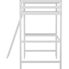 image:imageFlash Furniture Riley Loft Bed Frame with Desk  White Wood Slats  Full Size  Protective Guard Rails amp Ladder  Kids and Teens  Space Saving DesignWhite