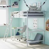 image:imageFlash Furniture Riley Loft Bed Frame with Desk  White Wood Slats  Full Size  Protective Guard Rails amp Ladder  Kids and Teens  Space Saving DesignWhite