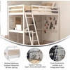 image:imageFlash Furniture Riley Loft Bed Frame with Desk  White Wood Slats  Full Size  Protective Guard Rails amp Ladder  Kids and Teens  Space Saving DesignWhite