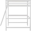 image:imageFlash Furniture Riley Loft Bed Frame with Desk  White Wood Slats  Full Size  Protective Guard Rails amp Ladder  Kids and Teens  Space Saving DesignWhite