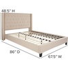image:imageFlash Furniture Riverdale Full Size Tufted Upholstered Platform Bed in Light Gray FabricBeige