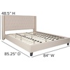 image:imageFlash Furniture Riverdale Full Size Tufted Upholstered Platform Bed in Light Gray FabricBeige