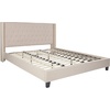 image:imageFlash Furniture Riverdale Full Size Tufted Upholstered Platform Bed in Light Gray FabricBeige