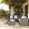 image:imageFlash Furniture Roan Patio Seating Set Wicker PE Rattan Frame LShaped Sectional with Side Lift Coffee Table Storage Back and Seat Cushions BrownNavyGray CushionsGray Frame