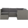 image:imageFlash Furniture Roan Patio Seating Set Wicker PE Rattan Frame LShaped Sectional with Side Lift Coffee Table Storage Back and Seat Cushions BrownNavyGray CushionsGray Frame