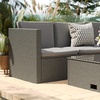 image:imageFlash Furniture Roan Patio Seating Set Wicker PE Rattan Frame LShaped Sectional with Side Lift Coffee Table Storage Back and Seat Cushions BrownNavyGray CushionsGray Frame