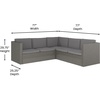 image:imageFlash Furniture Roan Patio Seating Set Wicker PE Rattan Frame LShaped Sectional with Side Lift Coffee Table Storage Back and Seat Cushions BrownNavyGray CushionsGray Frame