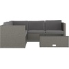 image:imageFlash Furniture Roan Patio Seating Set Wicker PE Rattan Frame LShaped Sectional with Side Lift Coffee Table Storage Back and Seat Cushions BrownNavyGray CushionsGray Frame