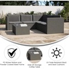 image:imageFlash Furniture Roan Patio Seating Set Wicker PE Rattan Frame LShaped Sectional with Side Lift Coffee Table Storage Back and Seat Cushions BrownNavyGray CushionsGray Frame