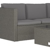 image:imageFlash Furniture Roan Patio Seating Set Wicker PE Rattan Frame LShaped Sectional with Side Lift Coffee Table Storage Back and Seat Cushions BrownNavyGray CushionsGray Frame