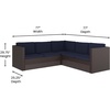 image:imageFlash Furniture Roan Patio Seating Set Wicker PE Rattan Frame LShaped Sectional with Side Lift Coffee Table Storage Back and Seat Cushions BrownNavyNavy CushionsBrown Frame