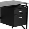 image:imageFlash Furniture Singleton Glass Desk with Two Drawer PedestalBlack