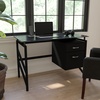 image:imageFlash Furniture Singleton Glass Desk with Two Drawer PedestalBlack