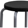 image:imageFlash Furniture Stackable Stool with Black Seat and Silver Powder Coated Frame Pack of 1Black