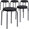 image:imageFlash Furniture Stackable Stool with Black Seat and Silver Powder Coated Frame Pack of 1Black