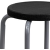 image:imageFlash Furniture Stackable Stool with Black Seat and Silver Powder Coated Frame Pack of 1Black