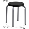 image:imageFlash Furniture Stackable Stool with Black Seat and Silver Powder Coated Frame Pack of 1Black