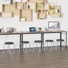 image:imageFlash Furniture Stackable Stool with Black Seat and Silver Powder Coated Frame Pack of 1Black