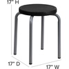 image:imageFlash Furniture Stackable Stool with Black Seat and Silver Powder Coated Frame Pack of 1Black