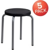 image:imageFlash Furniture Stackable Stool with Black Seat and Silver Powder Coated Frame Pack of 1Black