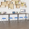 image:imageFlash Furniture Stackable Stool with Black Seat and Silver Powder Coated Frame Pack of 1Blue